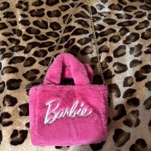 hot pink fur fluffy barbie purse